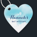 BAT MITZVAh favorisieren Tag für moderne Aqua-Aqua Geschenkanhänger<br><div class="desc">durch kat massard >>> https://linktr.ee/simplysweetpaperie << Ein niedliches,  herzförmiges Tag,  das sich perfekt für die Vorliebe von Tags für Ihre besondere Veranstaltung eignet.</div>