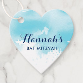 BAT MITZVAh favorisieren Tag für moderne Aqua-Aqua Geschenkanhänger