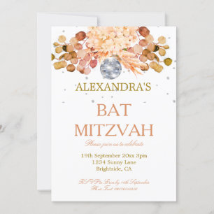 Bat Mitzvah Floral Disco Einladung
