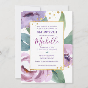 Bat Mitzvah Floral Einladung