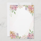 Bat Mitzvah Floral Einladung Glitzer Girl Star (Rückseite)