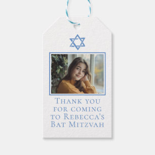 Bat Mitzvah Foto Blue Star von David Party Geschenkanhänger