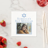 Bat Mitzvah Foto Blue Star von David Party Serviette (Beispiel)