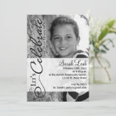 Bat Mitzvah Foto Einladung (Stehend Vorderseite)