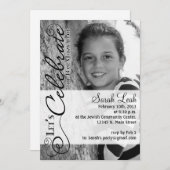 Bat Mitzvah Foto Einladung (Vorne/Hinten)