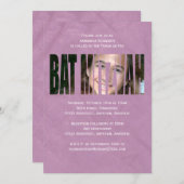 Bat Mitzvah Foto Einladung in Lila (Vorne/Hinten)