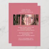 Bat Mitzvah Foto Einladung in Rosa (Vorne/Hinten)