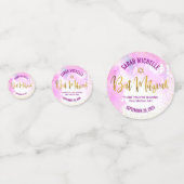 Bat Mitzvah Foto Gold Fossil Pinselspitze Wasserfa Konfetti (Rückseiten)