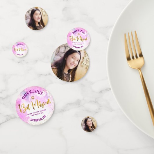 Bat Mitzvah Foto Gold Fossil Pinselspitze Wasserfa Konfetti (Gruppe)