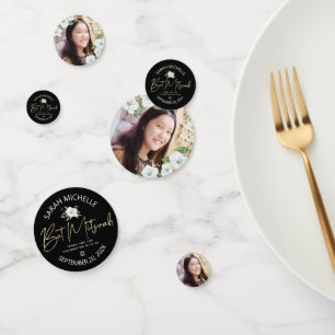 Bat Mitzvah Foto Schwarzes Gold Script Elegantes F Konfetti