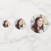 Bat Mitzvah Foto Schwarzes Gold Script Elegantes F Konfetti (Vorderseiten)