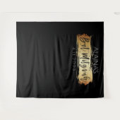 Bat Mitzvah Foto Stand Party Hintergrund Gold Schw Wandteppich (Vorderseite (Horizontal))