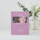 Bat Mitzvah Foto UAWG Repair Card in Lila RSVP Karte (Stehend Vorderseite)