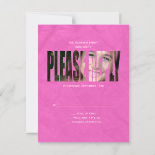 Bat Mitzvah Foto UAWG Response Card in Hot Pink RSVP Karte