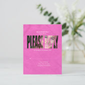 Bat Mitzvah Foto UAWG Response Card in Hot Pink RSVP Karte (Stehend Vorderseite)