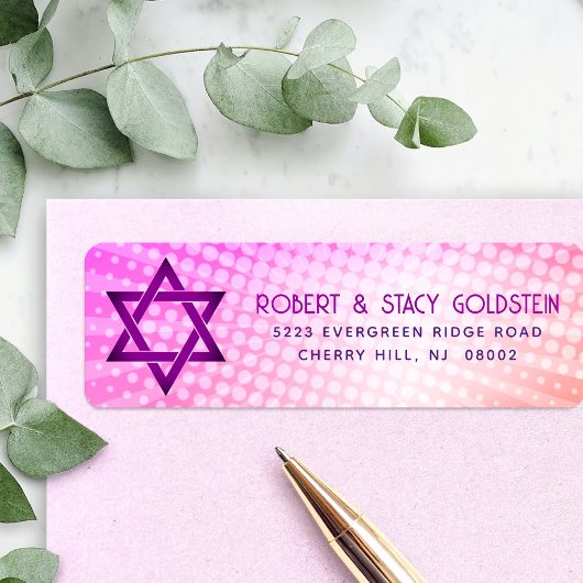 Bat Mitzvah Fun Retro Rosa Orange Adresse