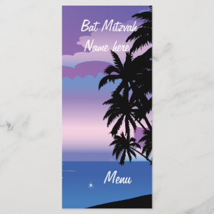 Bat Mitzvah für Shelley Menükarte