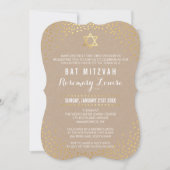 BAT MITZVAH glamourös Mini-Gold-Konfetti Einladung (Vorderseite)