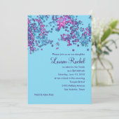 Bat Mitzvah Glittery Confetti Design Einladung (Stehend Vorderseite)