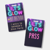Bat Mitzvah Glow Party VIP ID Party PASS CUSTOM Ausweis (Vorder- & Rückseite)