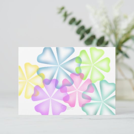 Bat Mitzvah Glühende Blume Multi-Response-Karte RSVP Karte (Stehend Vorderseite)