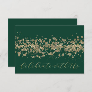 Bat Mitzvah Gold Glitzer Border any Color UAWG Einladung