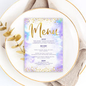 Bat Mitzvah Gold Glitzer Fossilienfisch Lila Wasse Menükarte