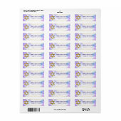 Bat Mitzvah Gold lila Aquarellfarbe Rücksendeadres (Vorne)