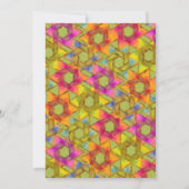 Bat Mitzvah Gold Star Abstrakt Star Damask Einladung (Rückseite)