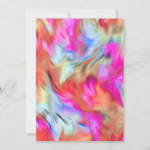 Bat Mitzvah Gold Star Abstrakte Gefärbte Krawatte  Einladung (Rückseite)