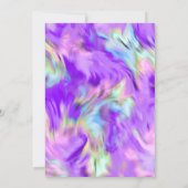 Bat Mitzvah Gold Star Abstrakte Gefärbte Krawatte  Einladung (Rückseite)