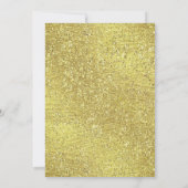 Bat Mitzvah Gold Star Frame auf Gold Glitzer Einladung (Rückseite)