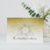 Bat Mitzvah Gold Star Glitterie nach Party Einladu Einladung (Stehend Vorderseite)