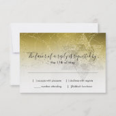 Bat Mitzvah Gold Star Glittery RSVP Card (Vorderseite)