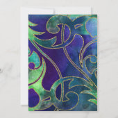 Bat Mitzvah Gold Star Wasserfarbe Abstrakt Einladung (Rückseite)