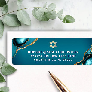 Bat Mitzvah Gold Turquoise Ombre Agate Adresse