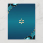 Bat Mitzvah Gold Turquoise Ombre Agate Script Bold Begleitkarte (Rückseite)