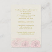 Bat Mitzvah Golden Confetti, Rose Empfang Card Begleitkarte (Rückseite)