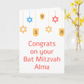 bat mitzvah Gratulationen Karte (Gelbe Blume)