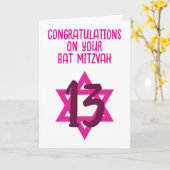 bat mitzvah Gratulationen Karte (Gelbe Blume)