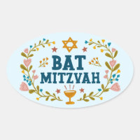 BAT MITZVAH Handgezeichnet blumenjüdischer, indivi