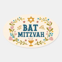 BAT MITZVAH Handgezeichnet blumenjüdischer, indivi