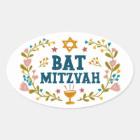 BAT MITZVAH Handgezeichnet blumenjüdischer, indivi