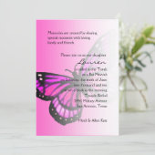 Bat Mitzvah Hot Pink Butterfly Ombre Einladung (Stehend Vorderseite)