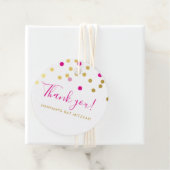 BAT MITZVAH hübsch Glam Konfetti-Spot Goldpink Geschenkanhänger (Beispiel)