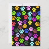 Bat Mitzvah - Hundepaws, Paw-Drucke - Blue Green Einladung (Rückseite)