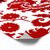 Bat Mitzvah Individuelle Name Banner Red Damask Poster (Ecke)