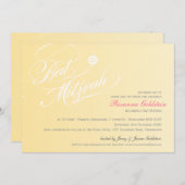 BAT MITZVAH INVITE Stilvolle Typografie ombre gelb Einladung (Vorne/Hinten)