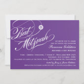 BAT MITZVAH INVITE stilvolle Typografie ombre lila Einladung (Vorderseite)