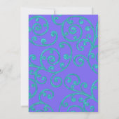 Bat Mitzvah irgendeine Farbe Aqua Scroll Design Einladung (Rückseite)